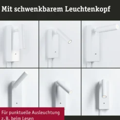 Paulmann Hulda Foco de pared LED USB, 3 intensidades, blanco