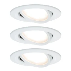 Paulmann, juego de 3 focos Nova Coin redondos orientables, blanco mate
