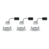 Paulmann, juego de 3 focos Nova Coin redondos orientables, aluminio torneado
