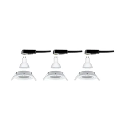 Paulmann, juego de 3 focos Nova redondos orientables, blanco mate, GU10, 2700 K