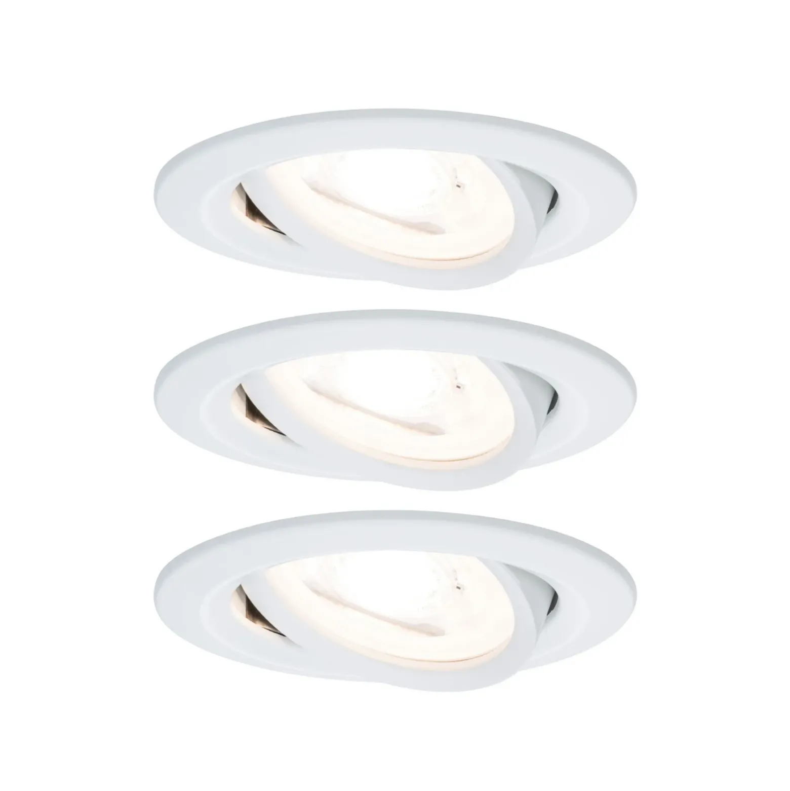 Paulmann, juego de 3 focos Nova redondos orientables, blanco mate, GU10, 2700 K