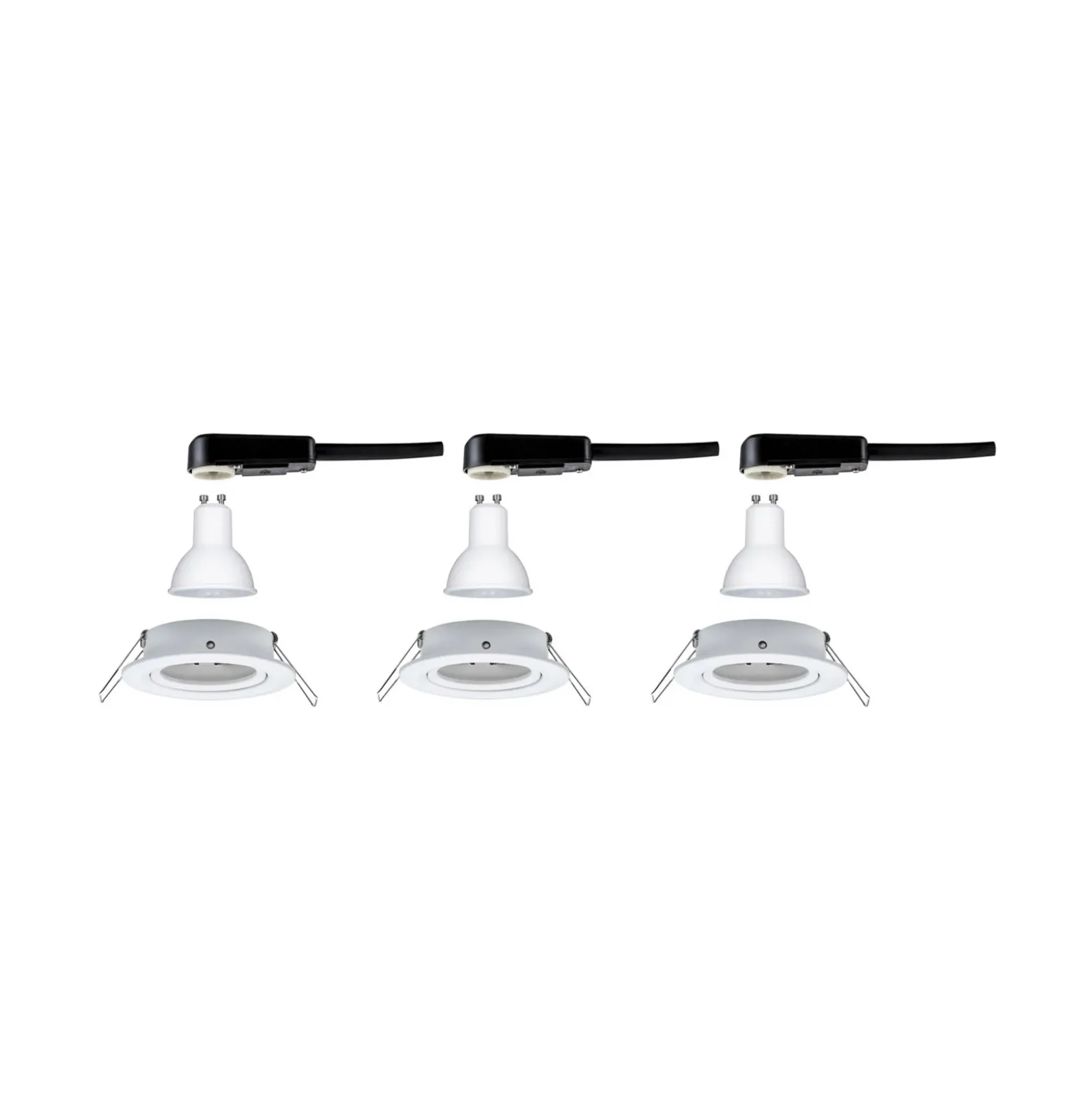Paulmann, juego de 3 focos Nova redondos orientables, blanco mate, GU10, 2700 K