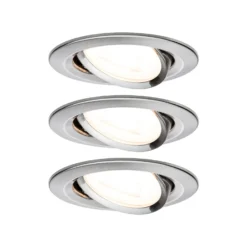 Paulmann, juego de 3 focos Nova redondos orientables, de hierro, GU10, 2700 K