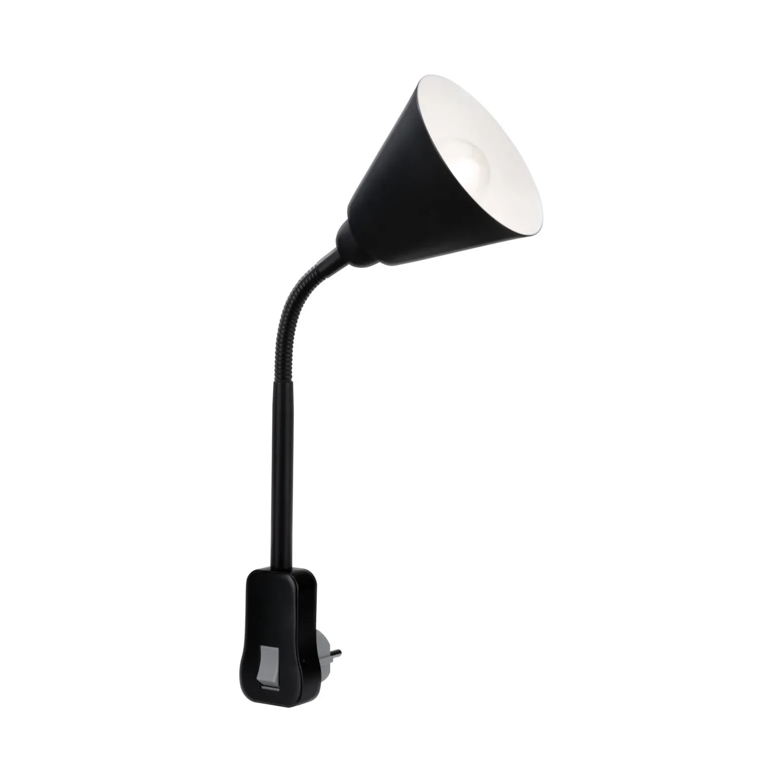 Paulmann Junus lámpara de enchufe con brazo flexible, negro