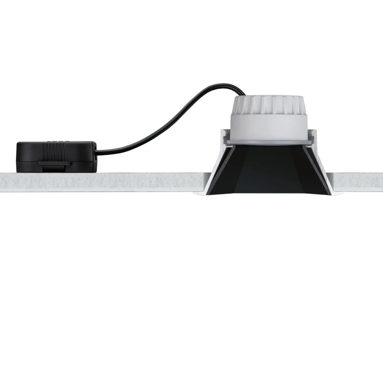 Paulmann LED empotrable Cole Coin negro/dorado, angular, IP44, atenuable, 3x