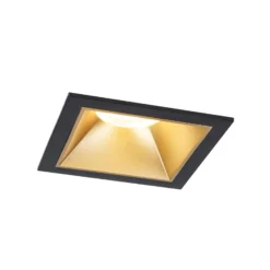 Paulmann LED empotrable Cole Coin negro/dorado, angular, IP44, atenuable, 3x