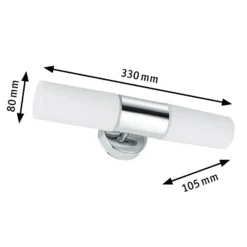 Paulmann Lenia aplique IP44 cromo/opalino 2 luces