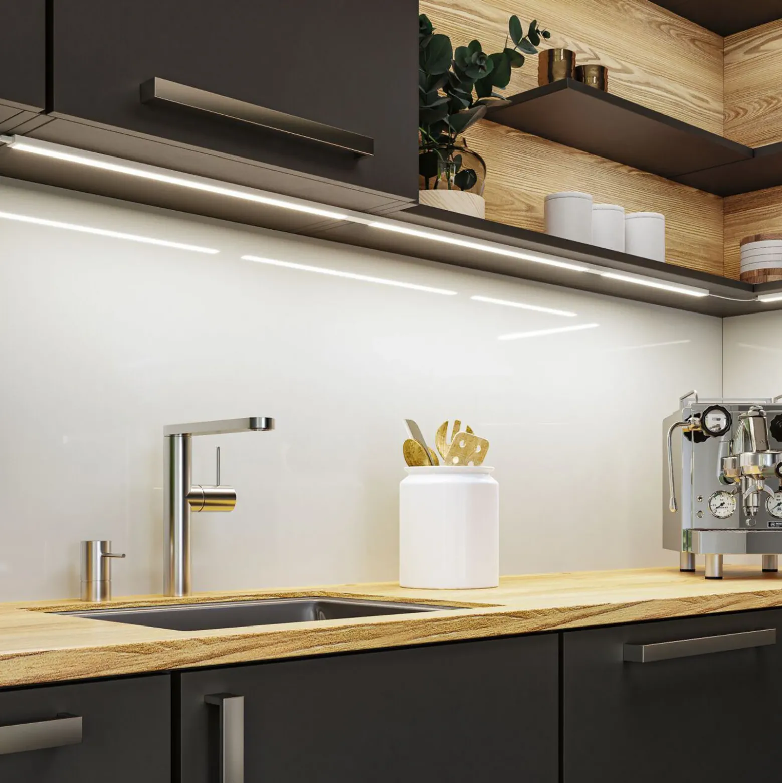 Paulmann lámpara bajo mueble Inline, ampliación de 2 unidades, blanco, 55 cm,
