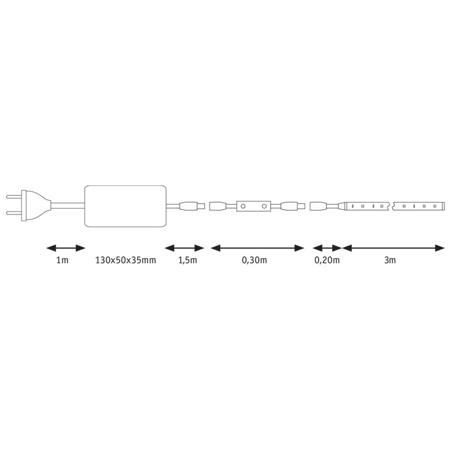 Paulmann Lámpara decorativa LED SimpLED 3 m, 3.000 K