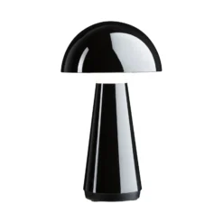 Paulmann lámpara de mesa LED recargable Onzo, negra, plástico, IP44