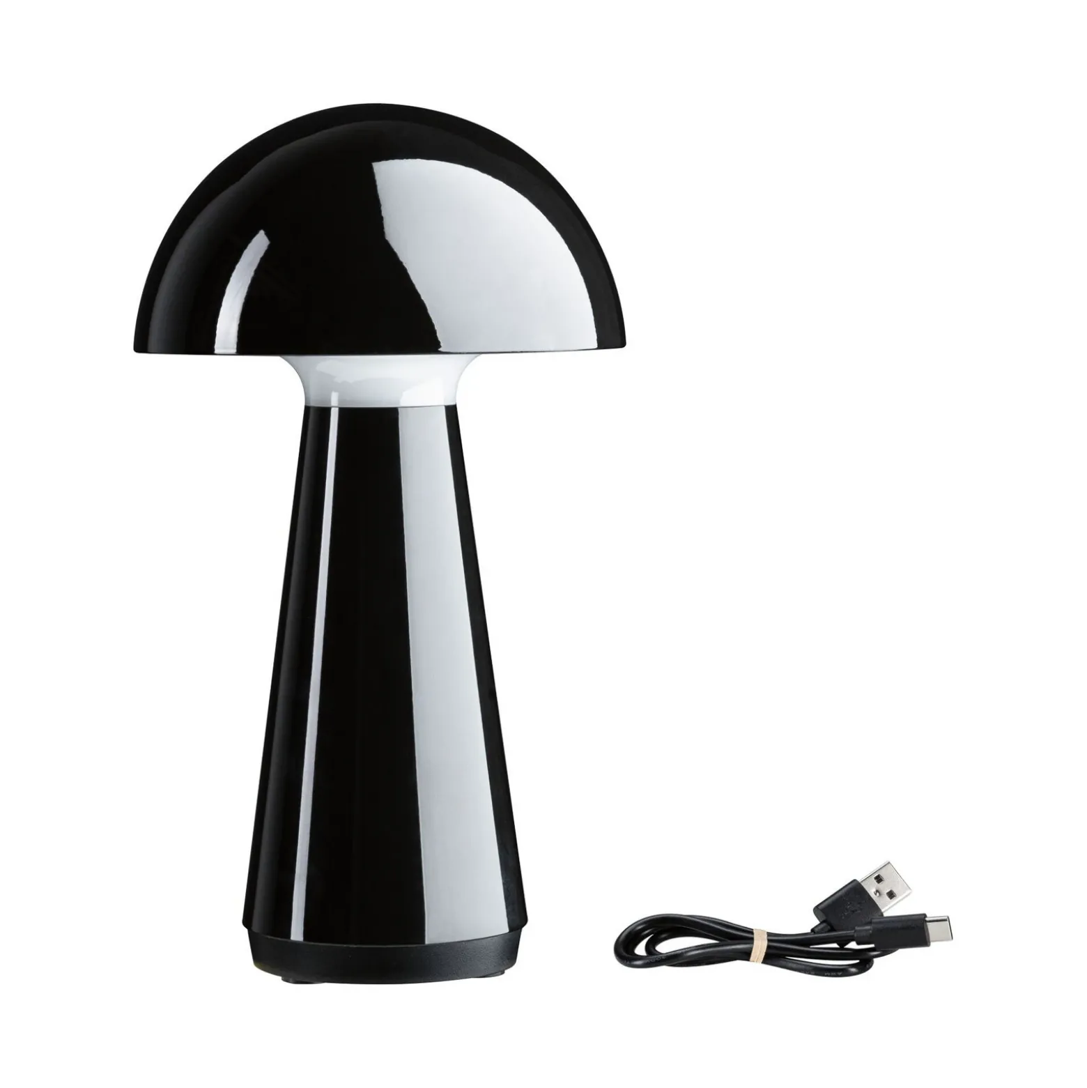 Paulmann lámpara de mesa LED recargable Onzo, negra, plástico, IP44