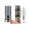 Paulmann lámpara de mesa Pinja cromo/gris humo
