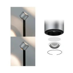Paulmann lámpara de pie LED Aldan, metal, regulable, atenuable