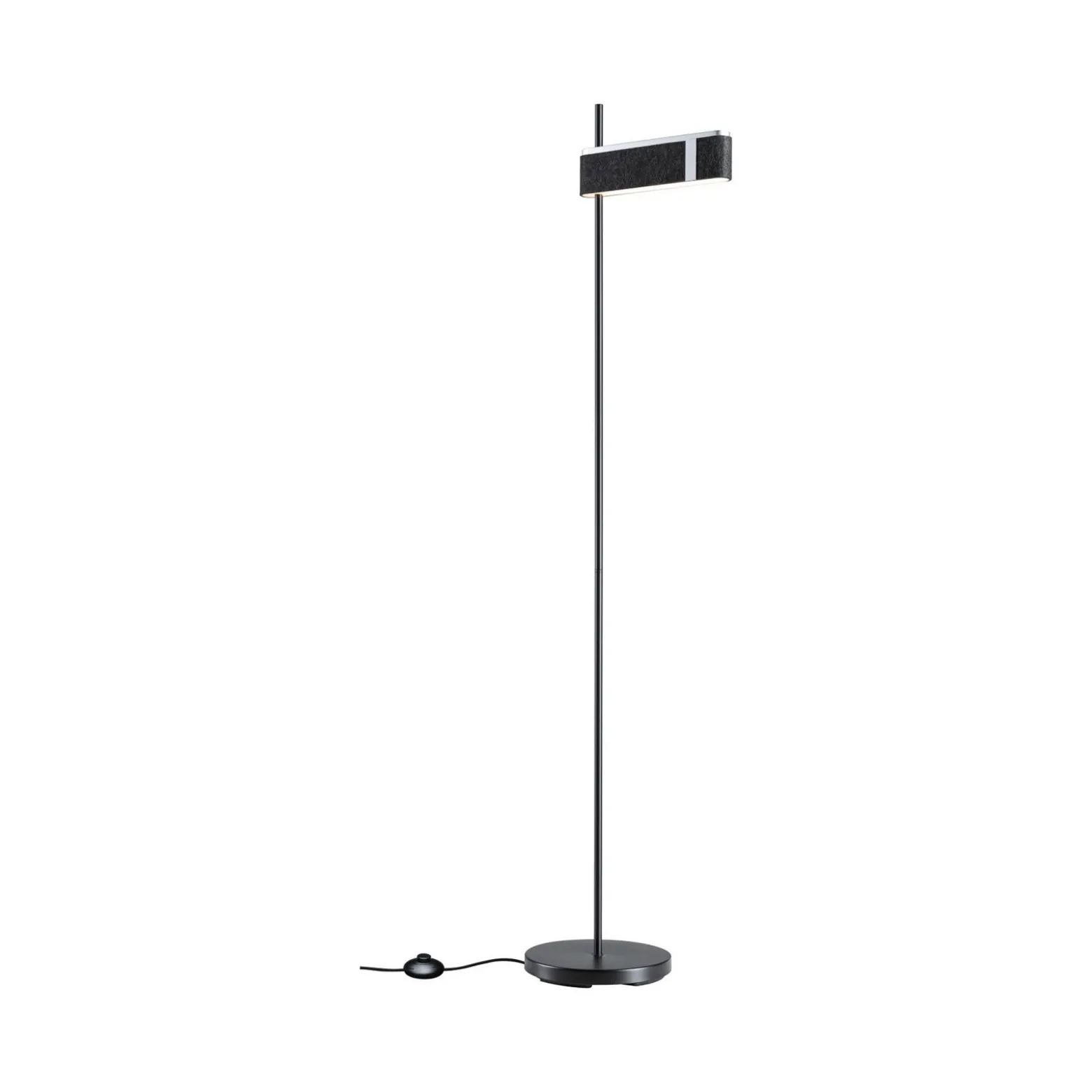 Paulmann lámpara de pie LED Jagun, antracita, fieltro, atenuable en 3