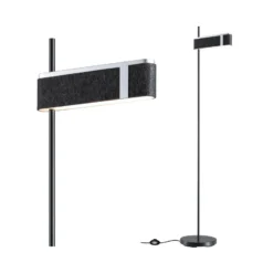 Paulmann lámpara de pie LED Jagun, antracita, fieltro, atenuable en 3