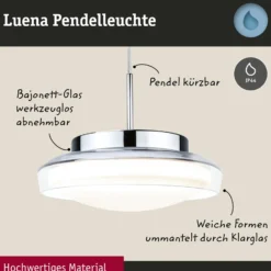 Paulmann Luena colgante LED IP44 cromo Ø25cm