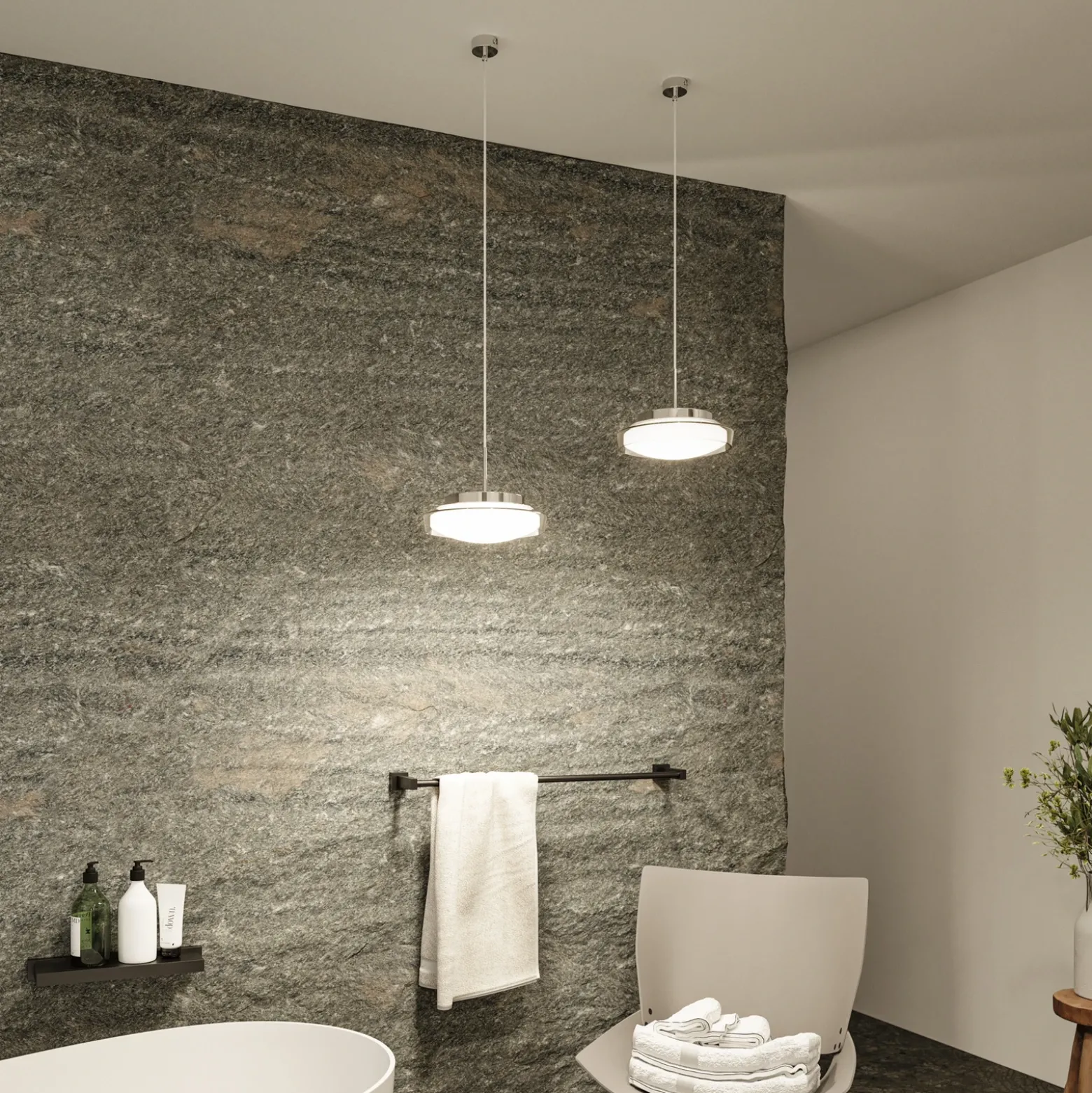 Paulmann Luena colgante LED IP44 cromo Ø25cm