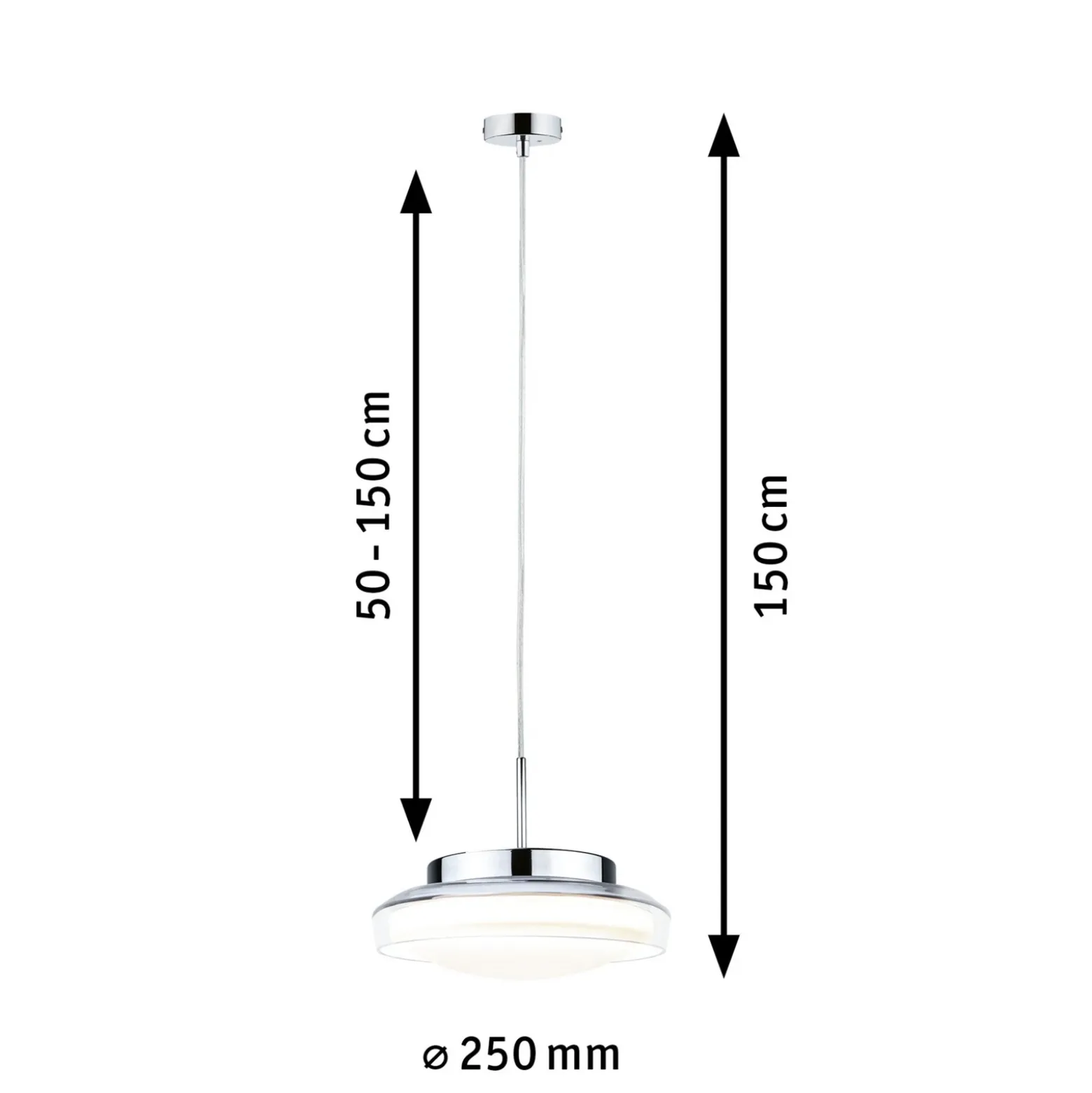 Paulmann Luena colgante LED IP44 cromo Ø25cm