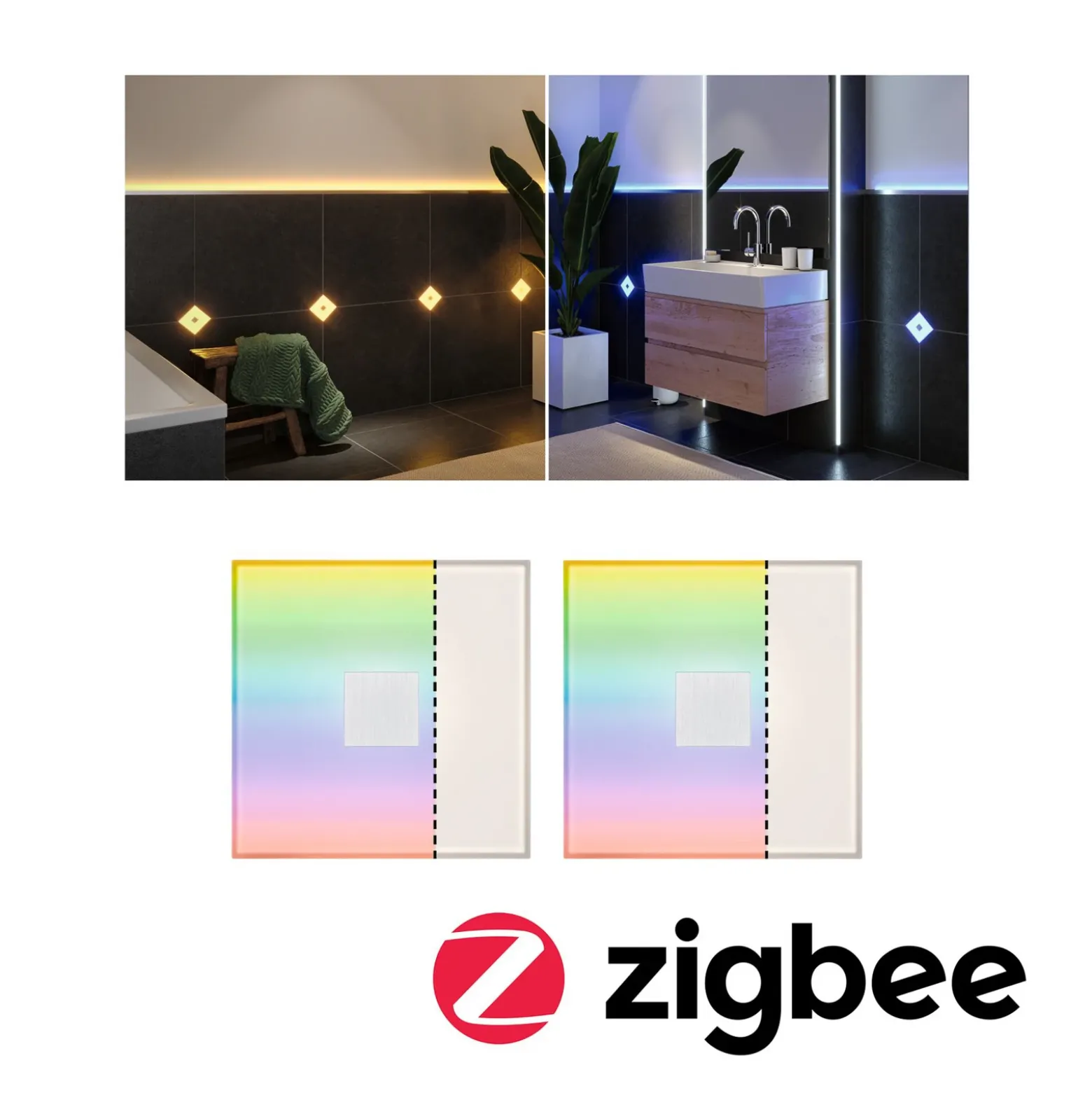 Paulmann LumiTiles Square, ZigBee, RGBW, 2 ud