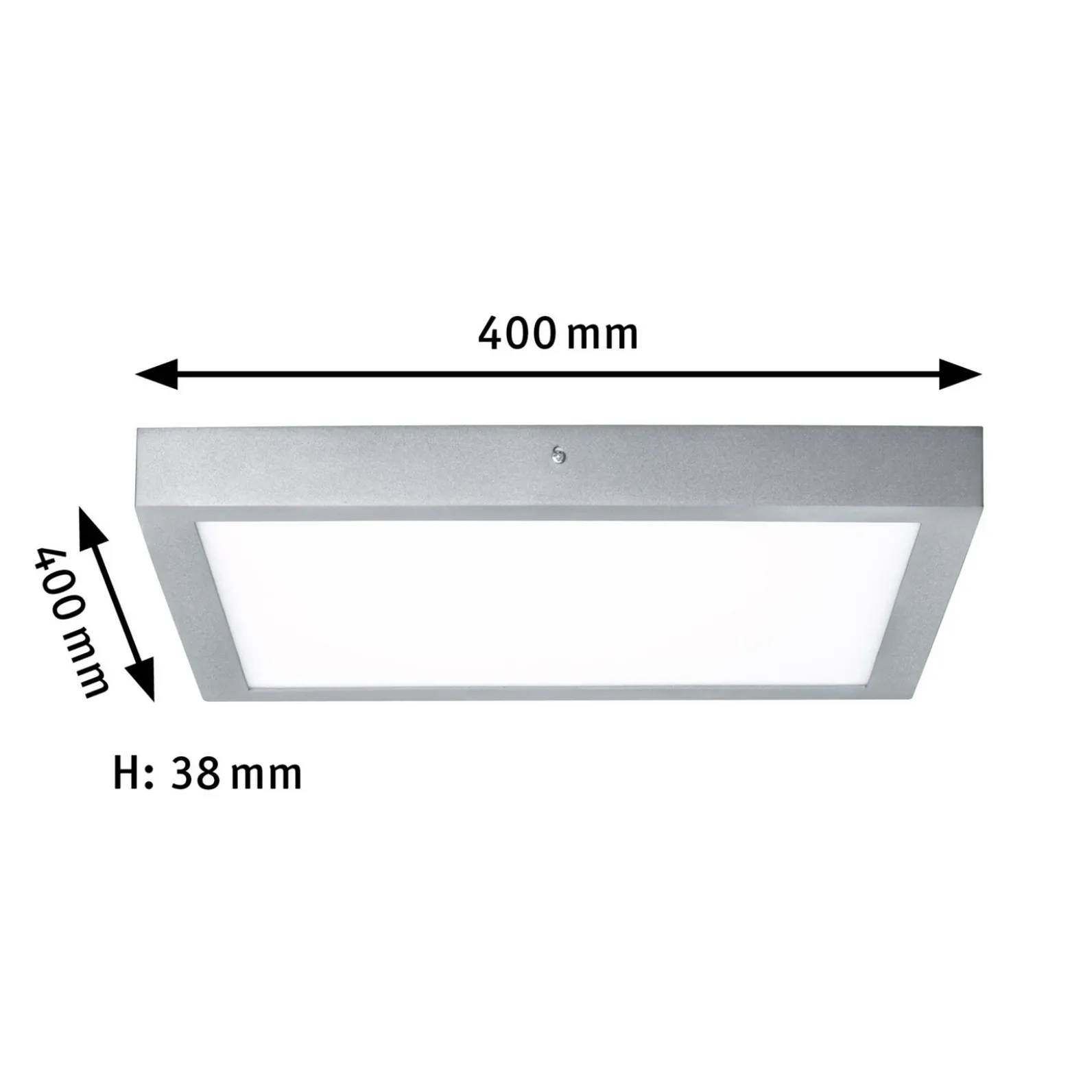 Paulmann Lunar panel LED, angular, cromo, 40x40cm