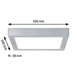 Paulmann Lunar panel LED, angular, cromo, 30x30cm