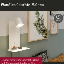 Paulmann Malena USB foco de pared estante, blanco