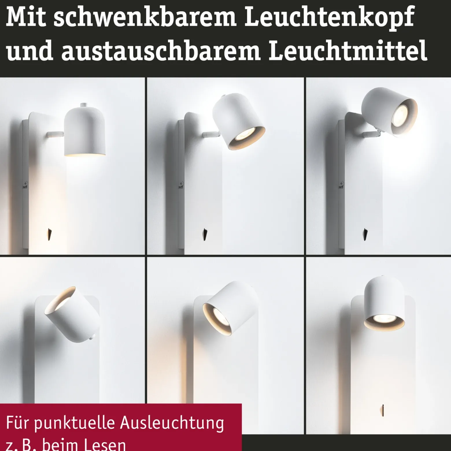 Paulmann Malena USB foco de pared estante, blanco