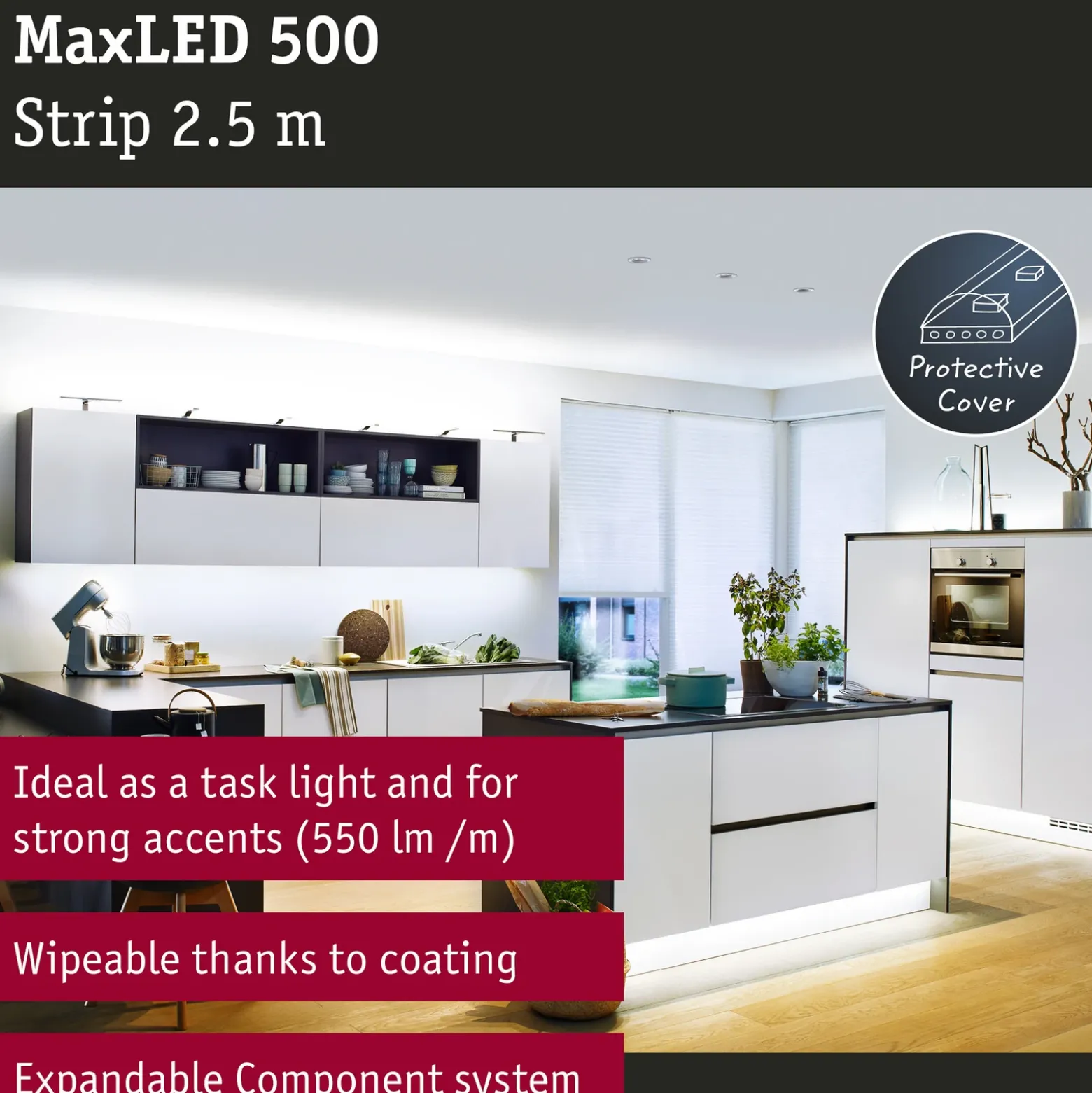 Paulmann MaxLED 500 Tira IP44 2,5m luz diurna
