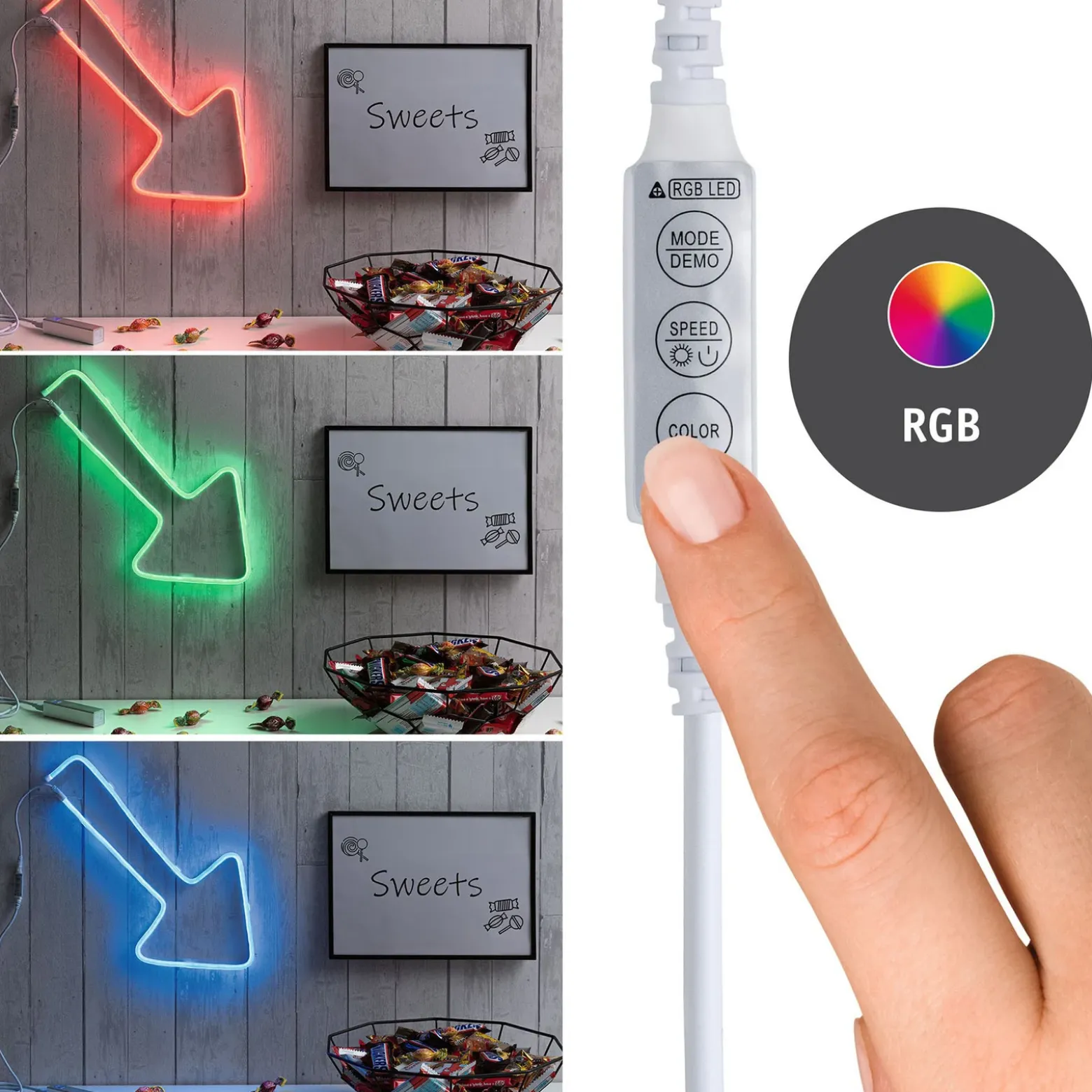 Paulmann Neon Colorflex tira LED, RGB, USB, 1 m