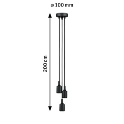 Paulmann Neordic Ketil colgante 3 luces negro