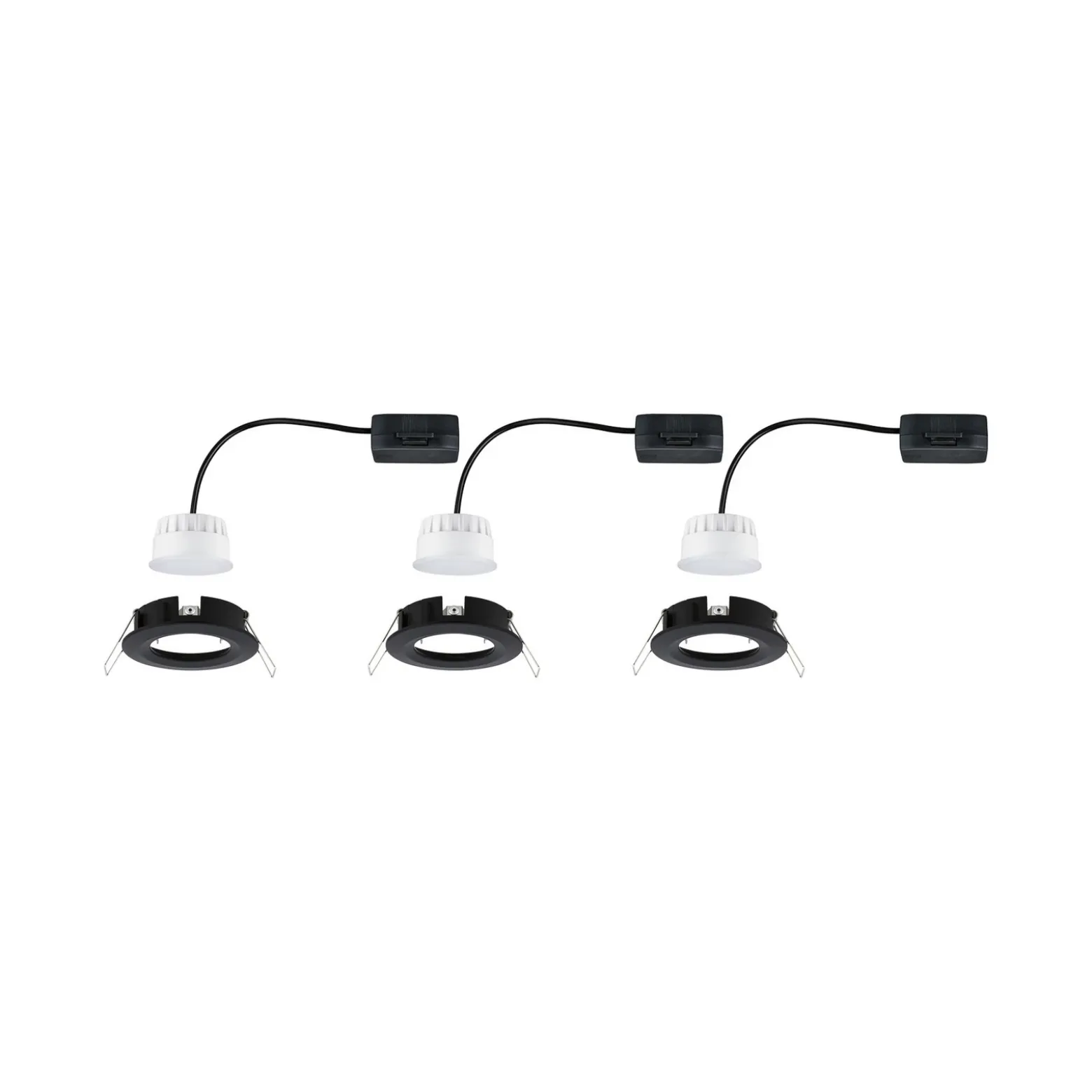 Paulmann Nova Coin set 3 redondo rígido negro