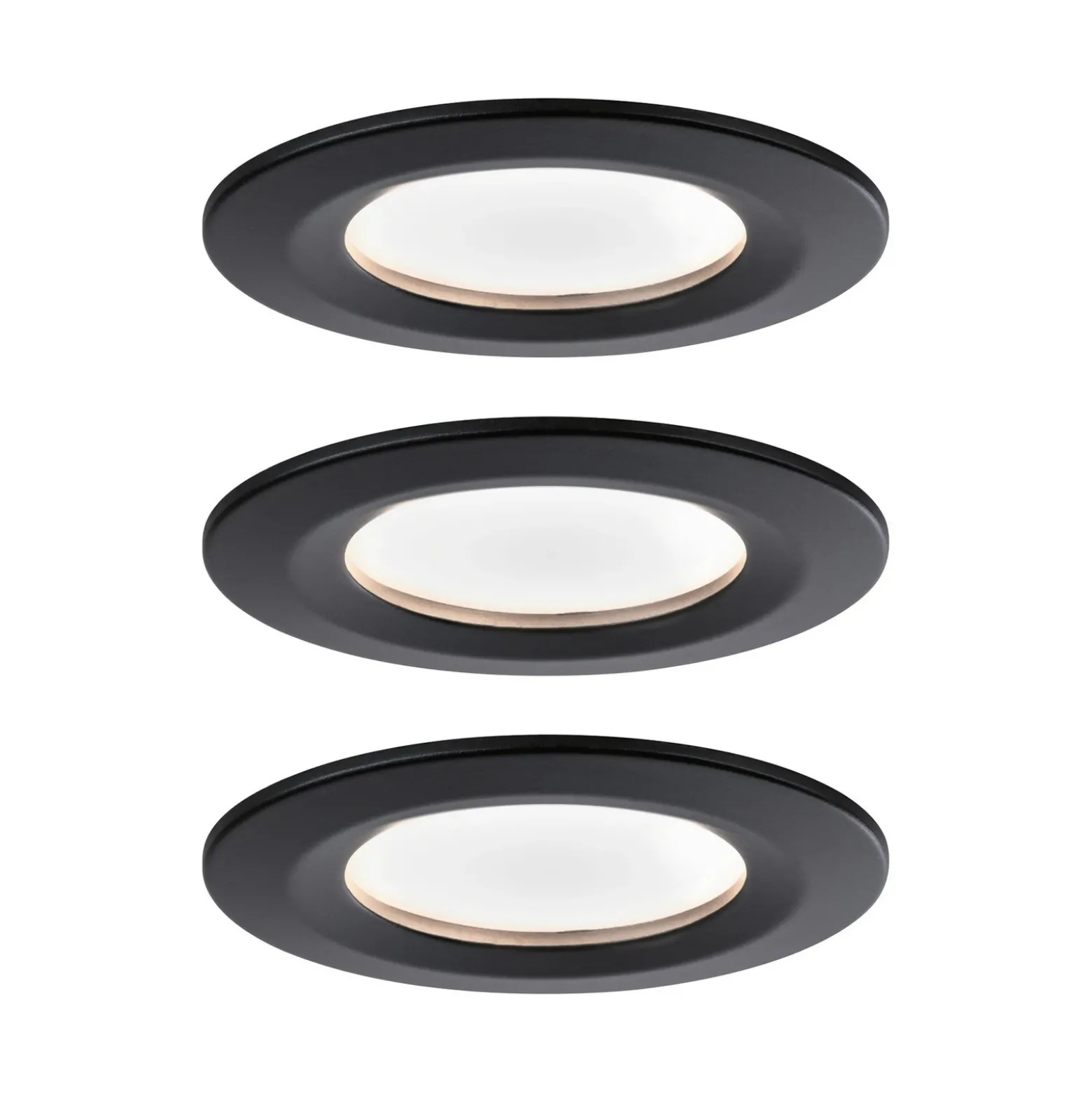 Paulmann Nova Coin set 3 redondo rígido negro