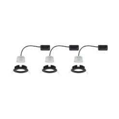 Paulmann Nova Coin 3x redondo dim 3 rígido negro