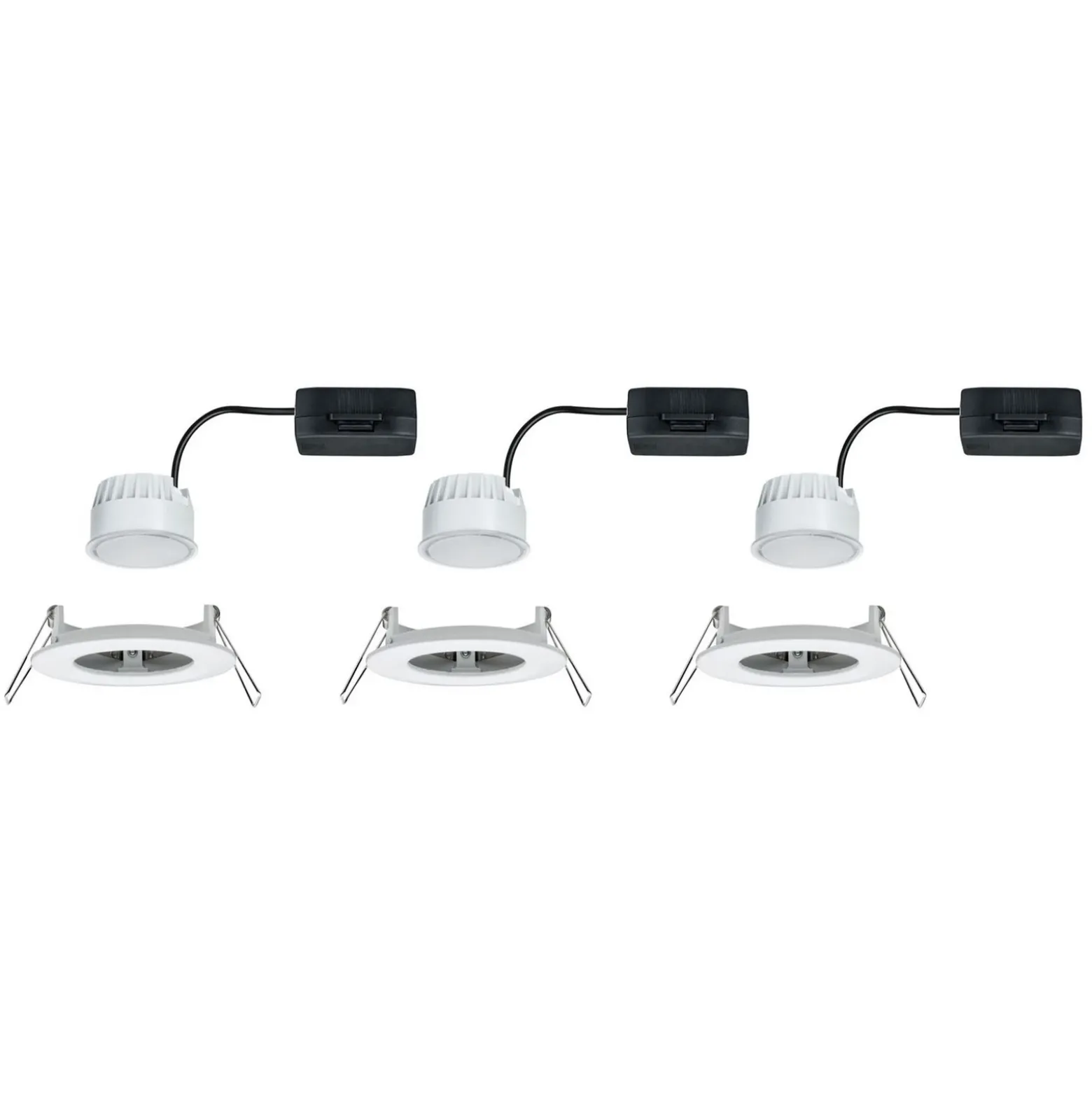 Paulmann Nova empotrada LED 3 ud. rígido, blanco
