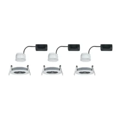 Paulmann Nova foco LED 3ud redondo rígido aluminio