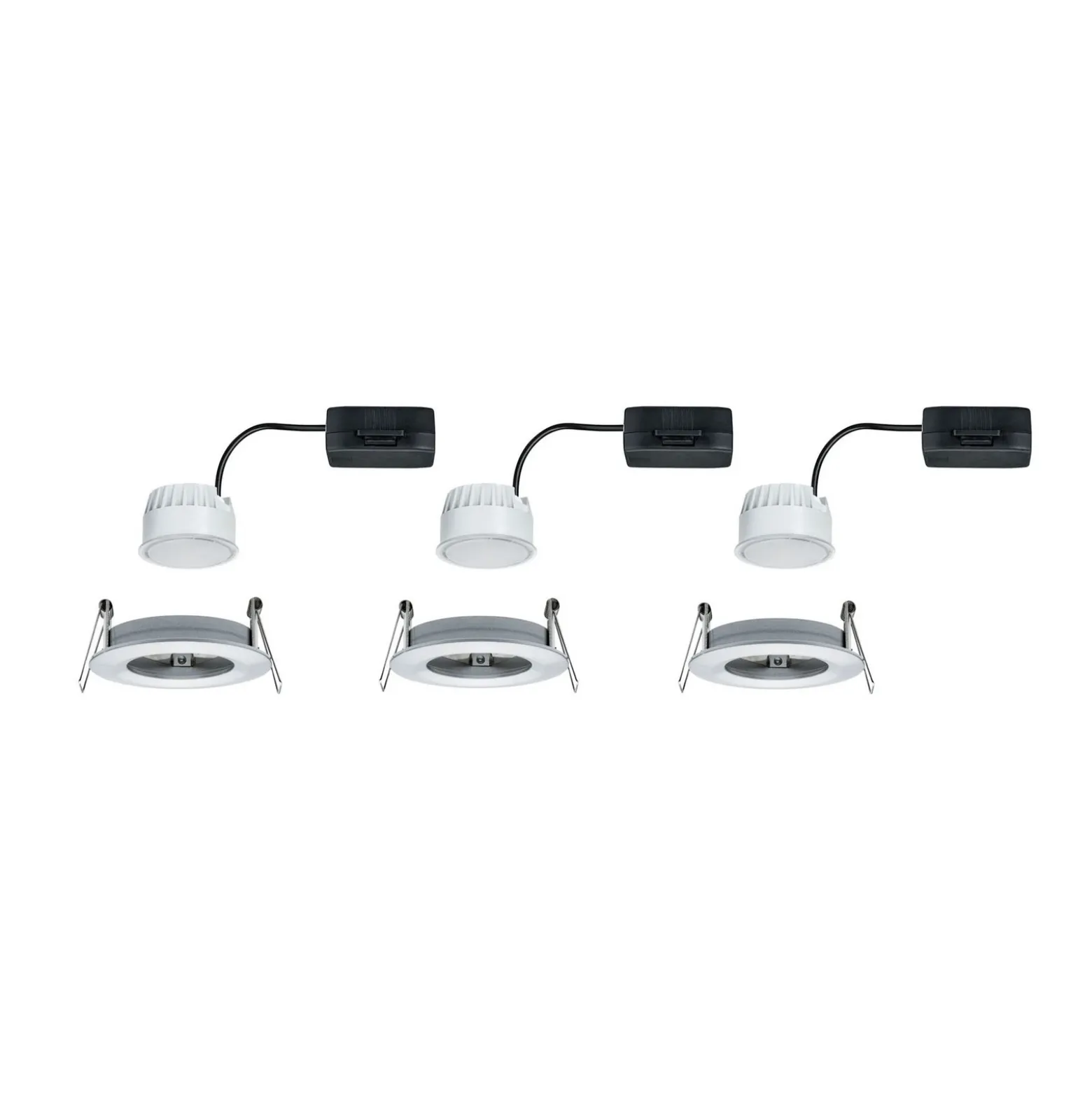 Paulmann Nova foco LED 3ud redondo rígido aluminio