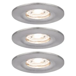 Paulmann Nova mini foco empotrado 3 ud IP44 hierro