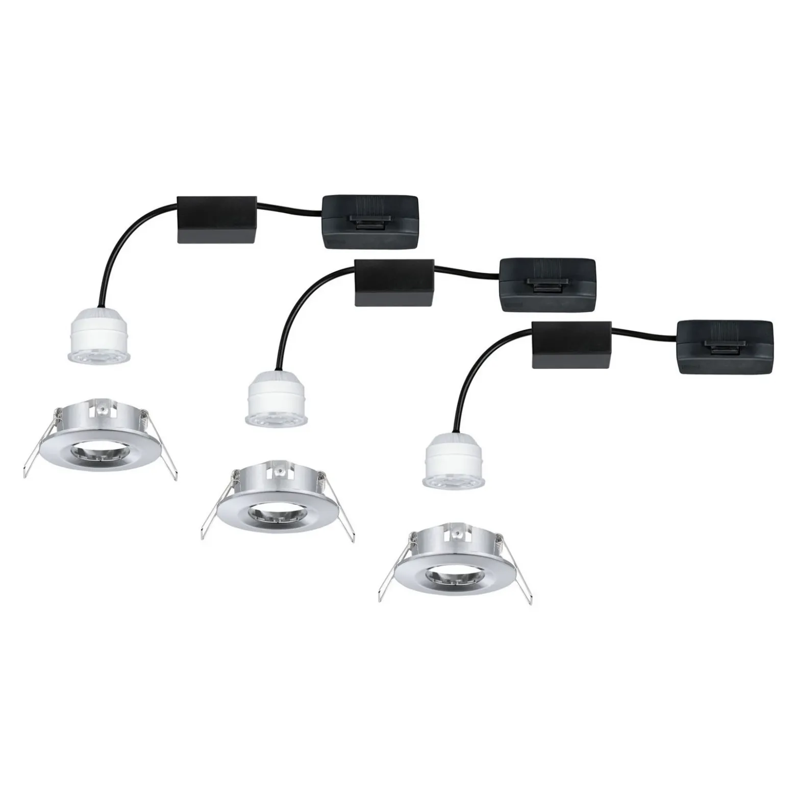 Paulmann Nova mini foco empotrado 3 ud IP44 cromo