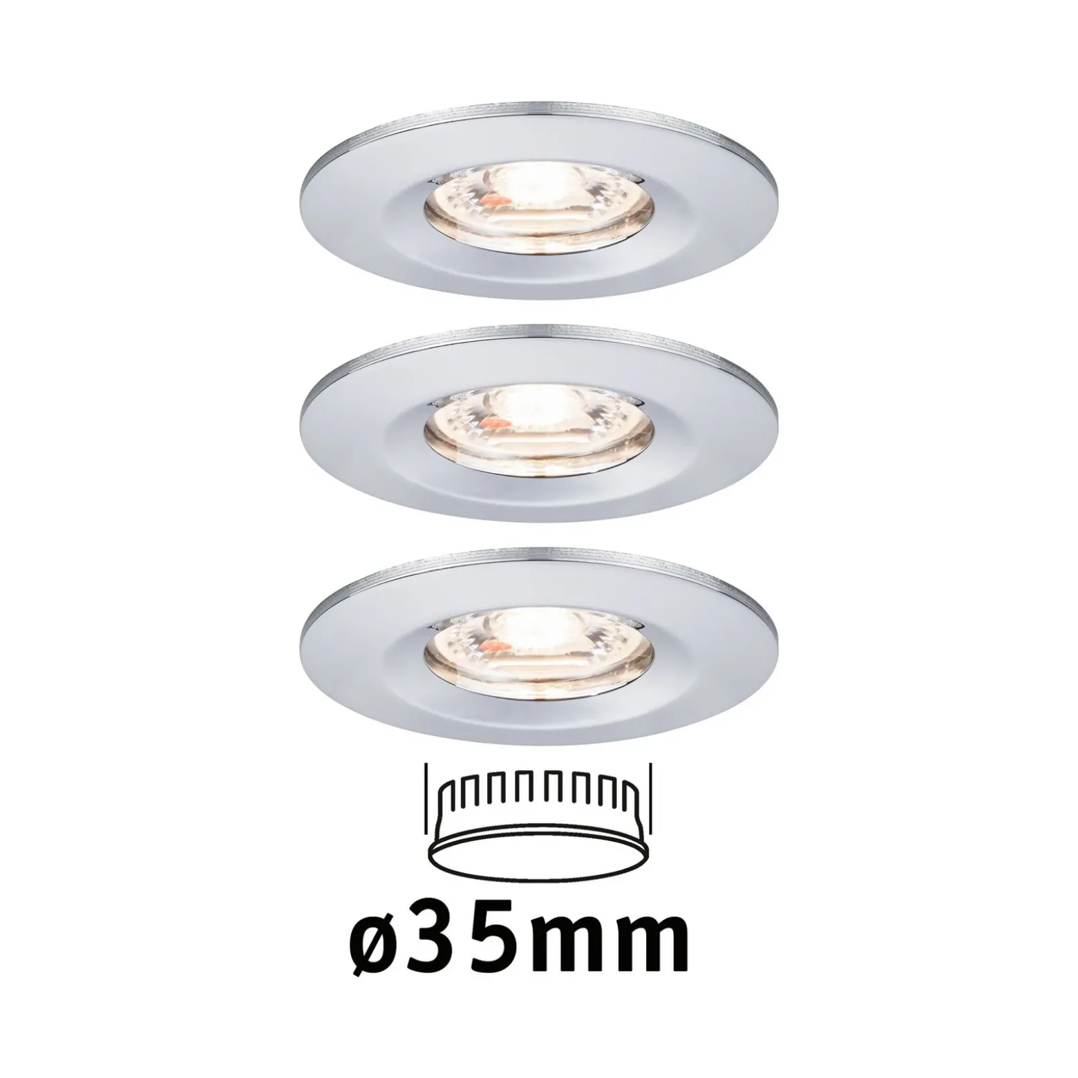 Paulmann Nova mini foco empotrado 3 ud IP44 cromo