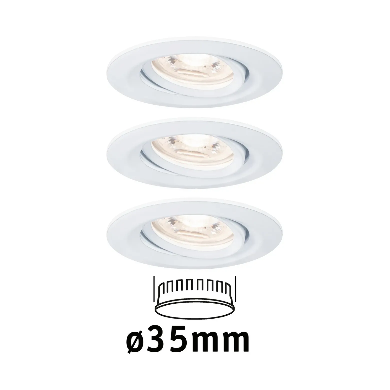 Paulmann Nova mini foco empotrado 3 ud gira blanco