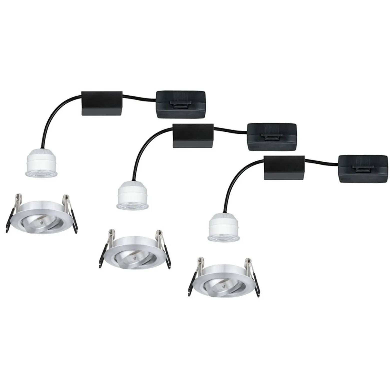 Paulmann Nova mini foco empotrado 3, gira aluminio