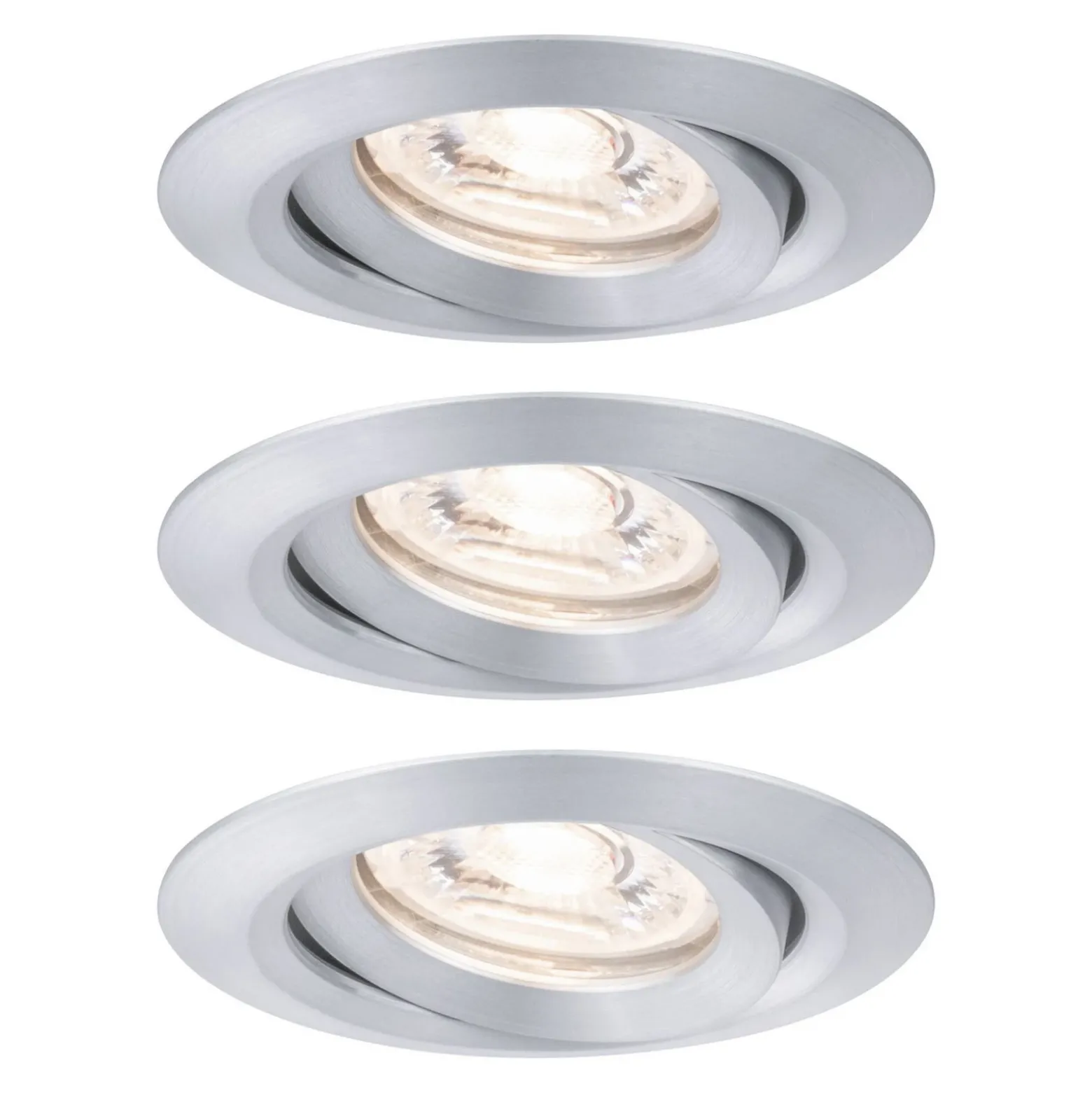 Paulmann Nova mini foco empotrado 3, gira aluminio