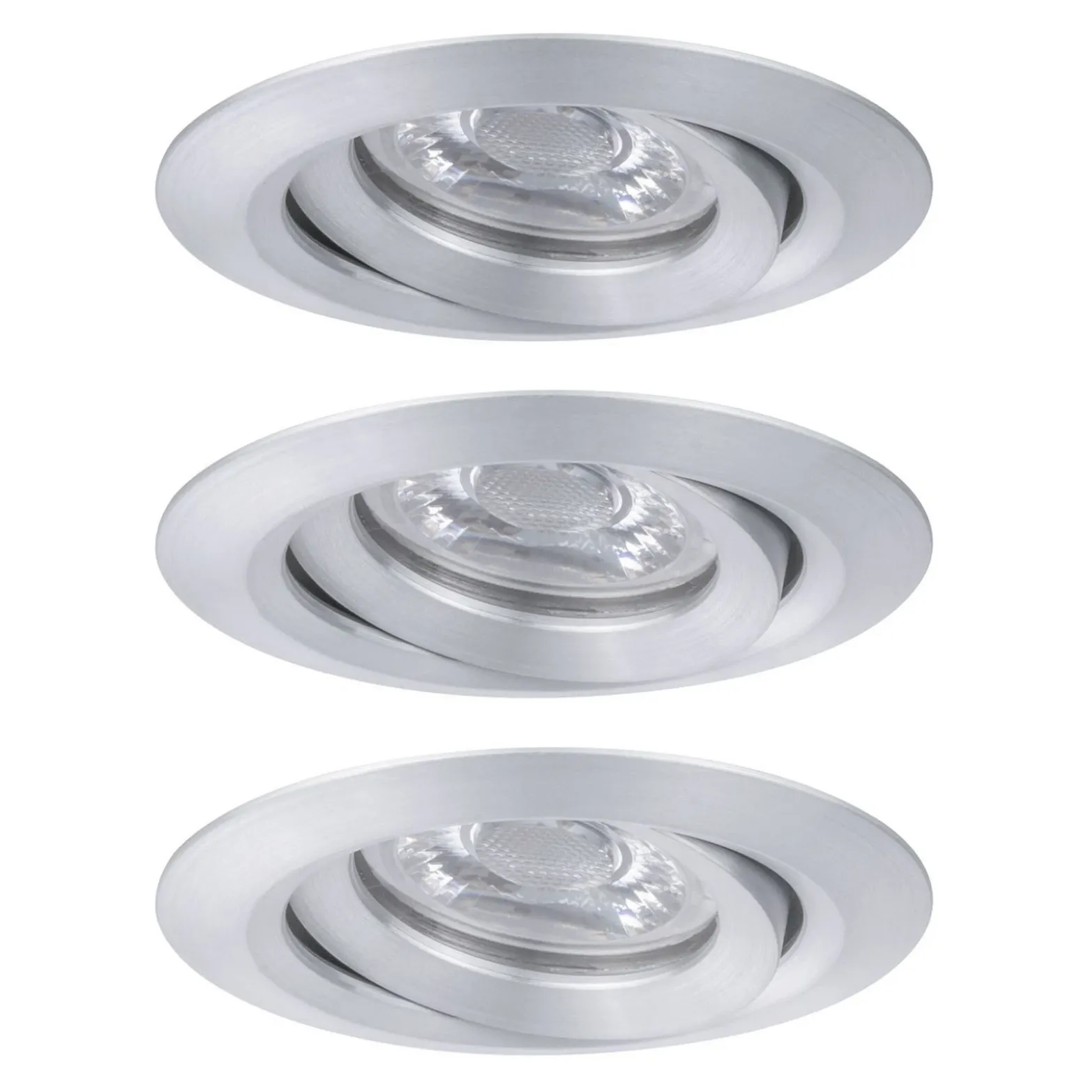 Paulmann Nova mini foco empotrado 3, gira aluminio