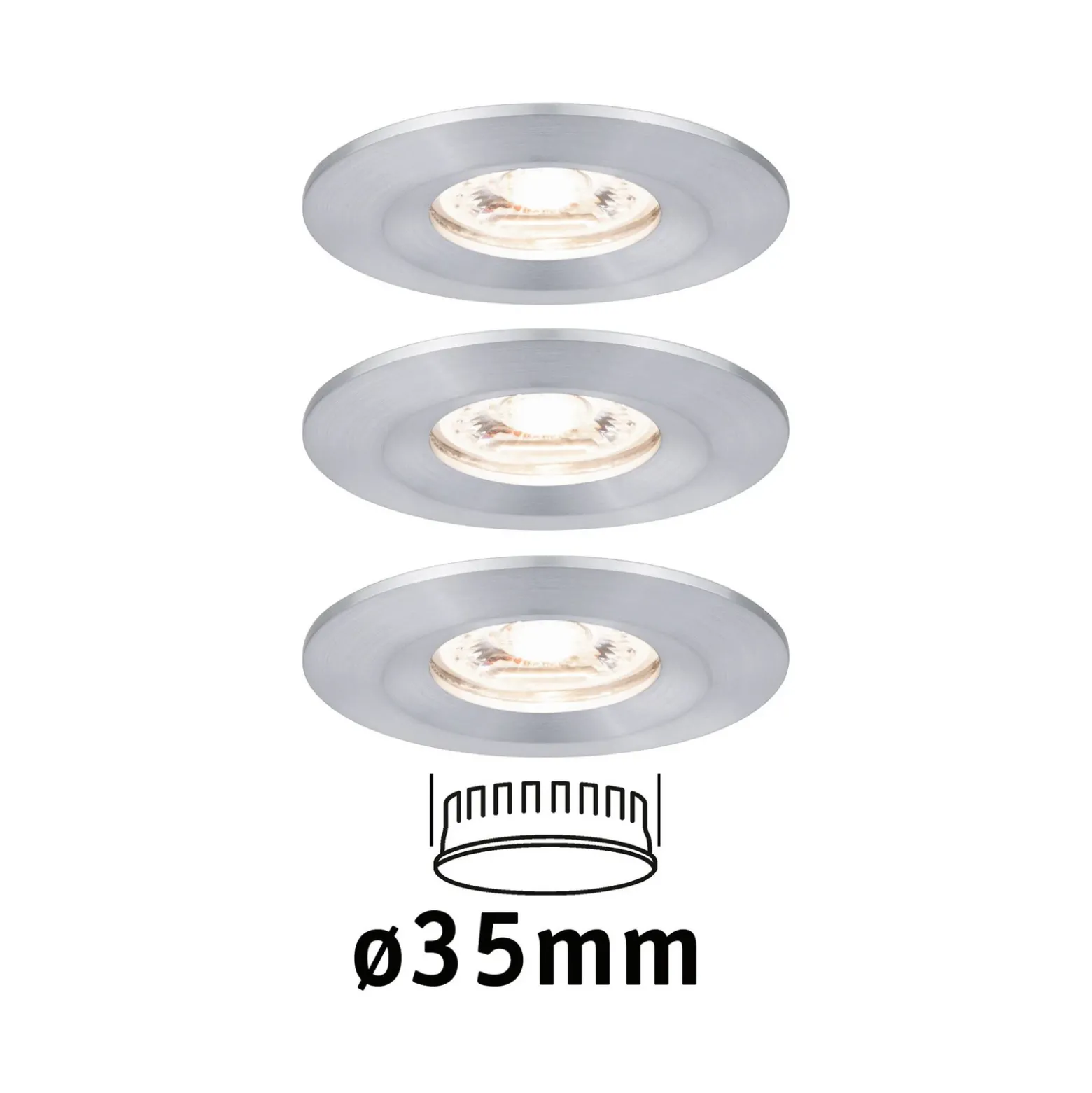 Paulmann Nova mini foco empotrado 3 ud IP44 alu
