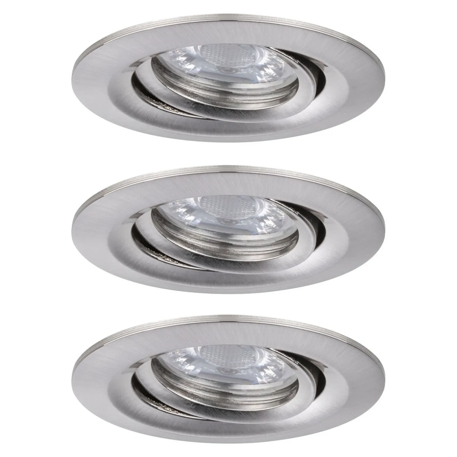 Paulmann Nova mini foco empotrado LED set 3 hierro