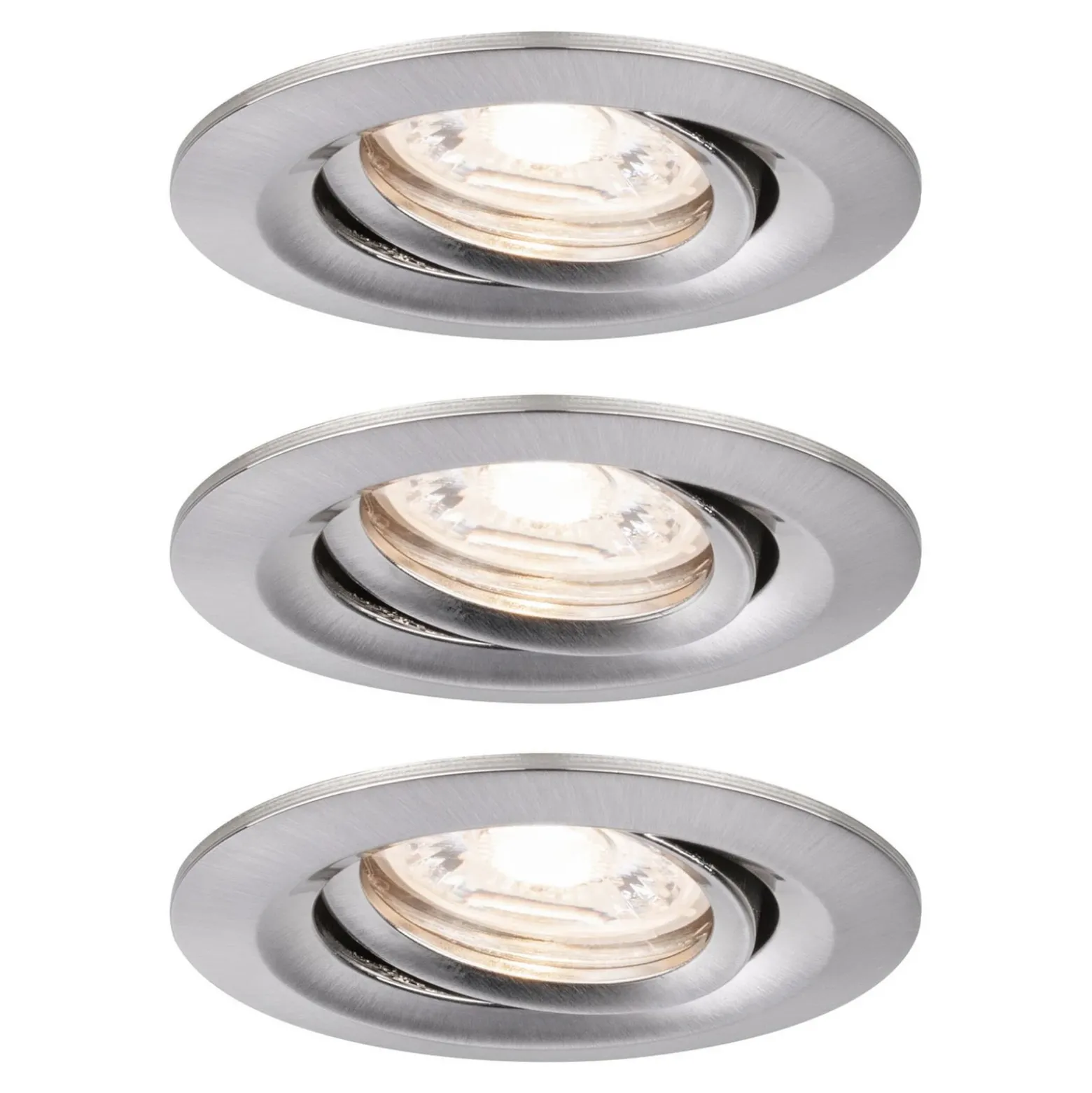 Paulmann Nova mini foco empotrado LED set 3 hierro