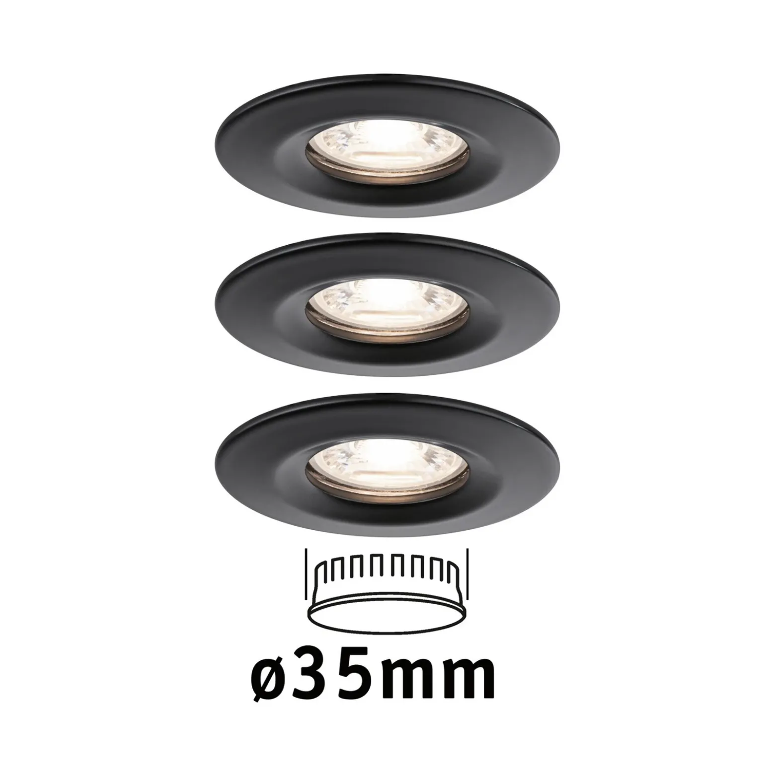 Paulmann Nova Mini foco 3 ud rígido negro