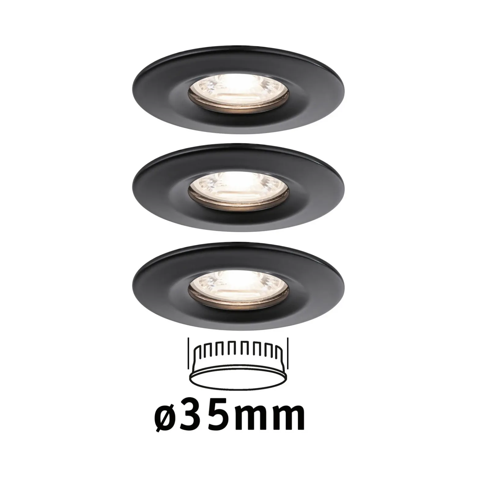 Paulmann Nova Mini foco 3 ud rígido negro