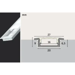 Paulmann Perfil empotrable FLOOR para tiras LED 2m