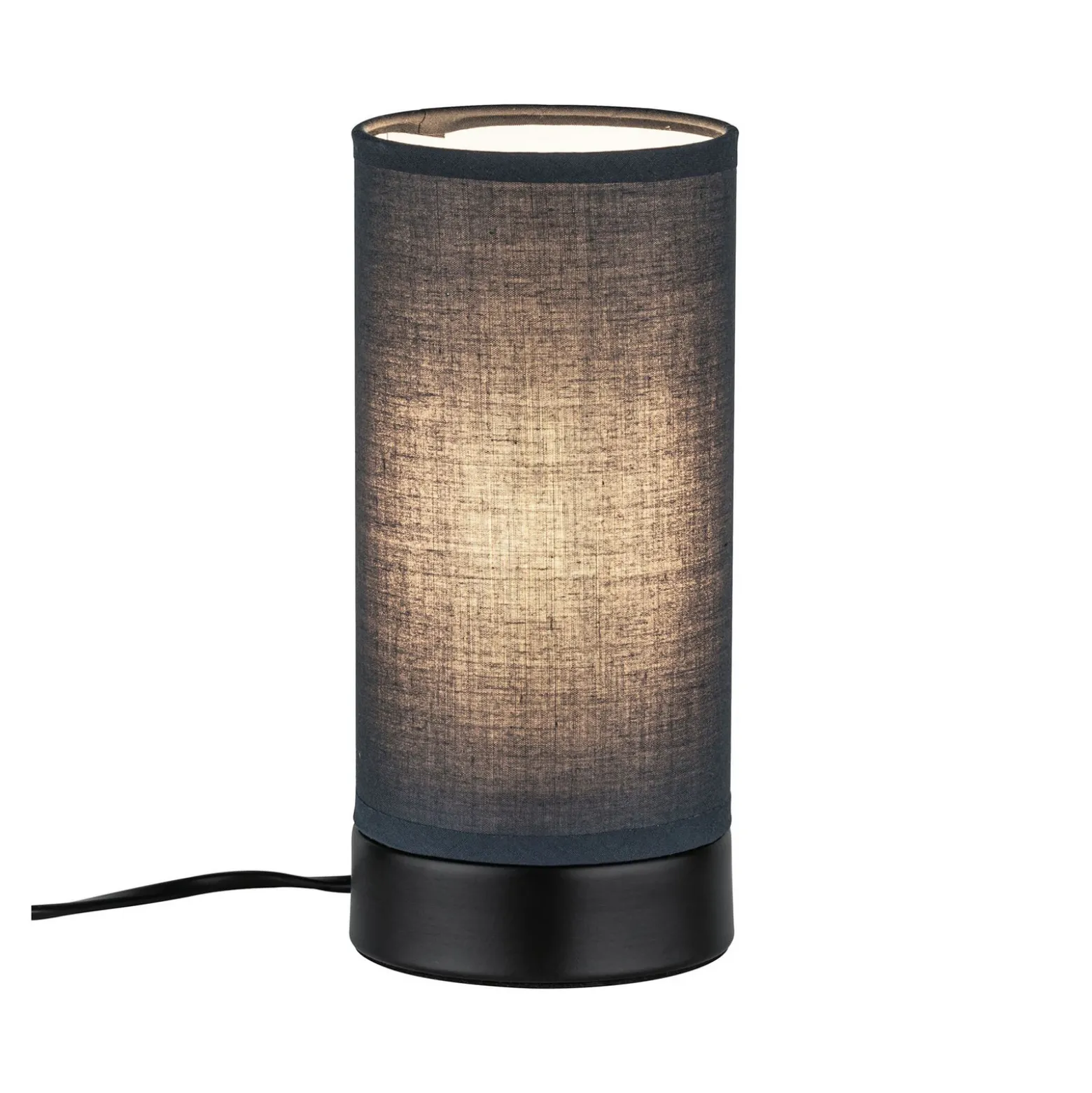 Paulmann Pia lámpara de mesa de tela, negro/gris
